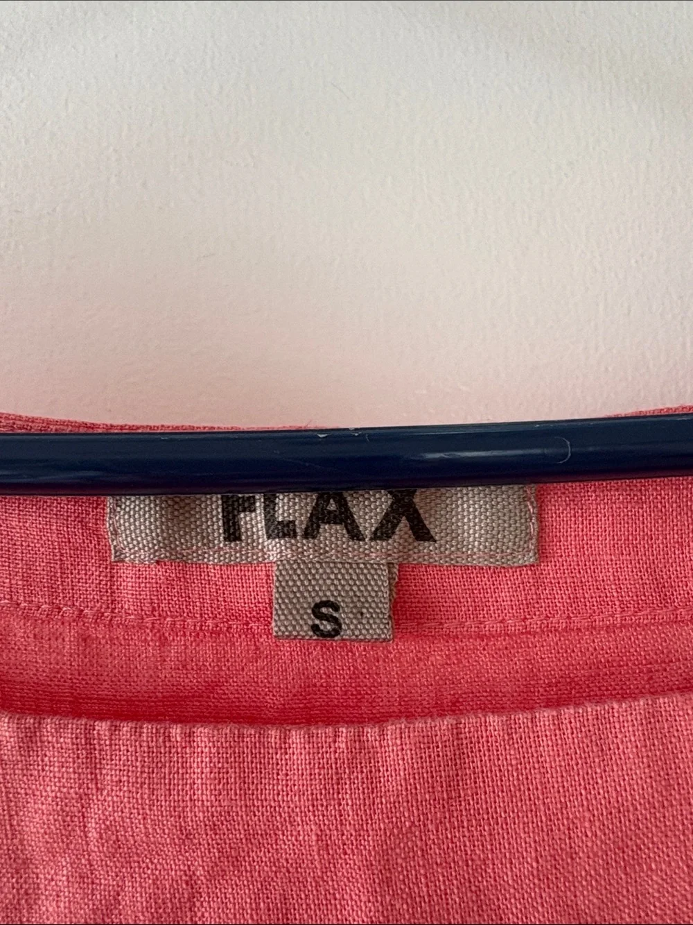 FLAX Linen Light Coral Sleeveless Square Neck Dress S - Picture 4 of 8